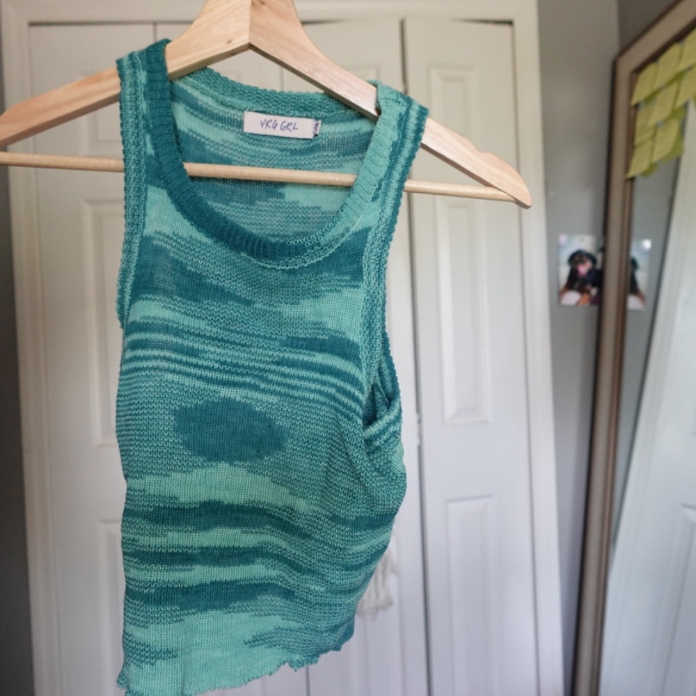Knit Turquoise Tank - Picture 3 of 3